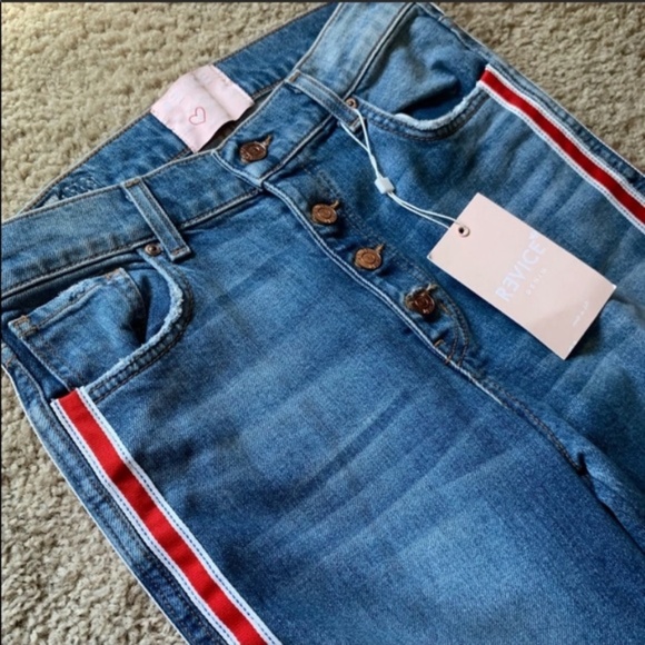 NWT REVICE Ruby Tuesday Racer Stripe Jeans. - Picture 8 of 15